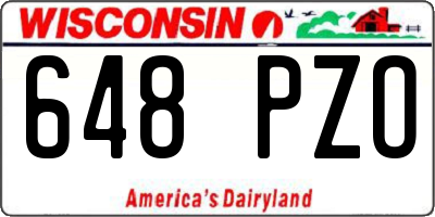 WI license plate 648PZO