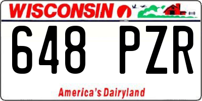 WI license plate 648PZR