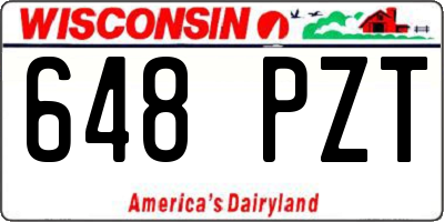 WI license plate 648PZT