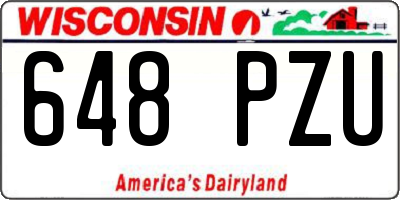 WI license plate 648PZU
