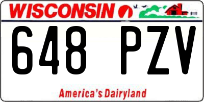 WI license plate 648PZV