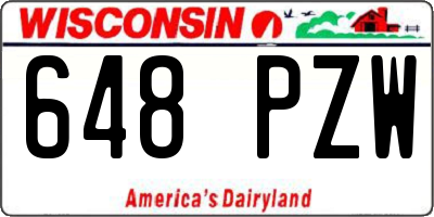 WI license plate 648PZW