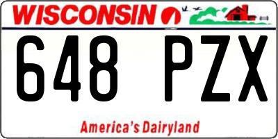 WI license plate 648PZX