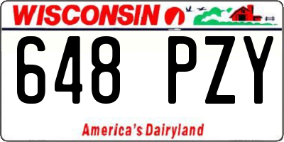 WI license plate 648PZY