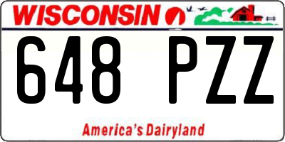 WI license plate 648PZZ