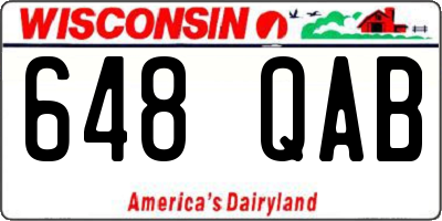 WI license plate 648QAB