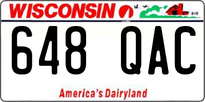 WI license plate 648QAC