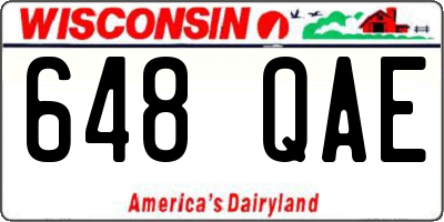 WI license plate 648QAE