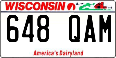 WI license plate 648QAM
