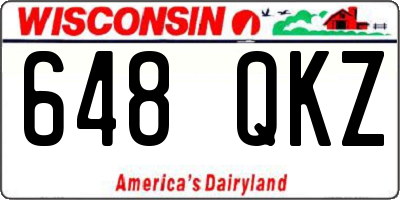 WI license plate 648QKZ
