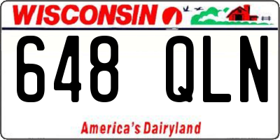 WI license plate 648QLN