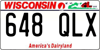 WI license plate 648QLX