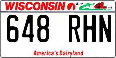 WI license plate 648RHN