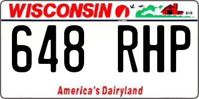 WI license plate 648RHP