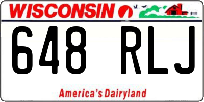 WI license plate 648RLJ