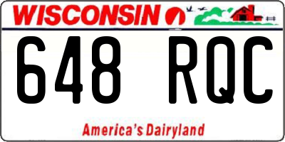 WI license plate 648RQC