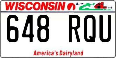 WI license plate 648RQU