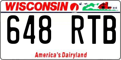 WI license plate 648RTB