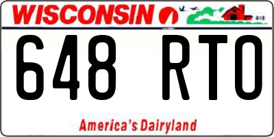 WI license plate 648RTO