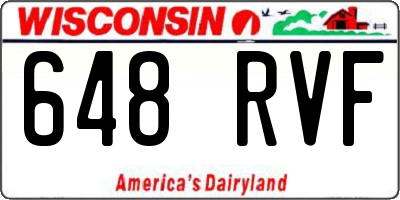 WI license plate 648RVF