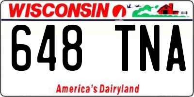 WI license plate 648TNA
