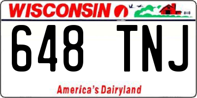 WI license plate 648TNJ