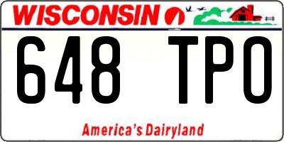 WI license plate 648TPO