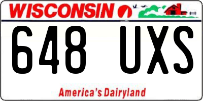 WI license plate 648UXS