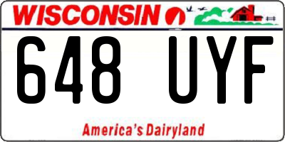 WI license plate 648UYF