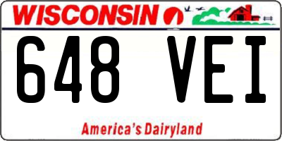 WI license plate 648VEI