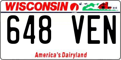 WI license plate 648VEN