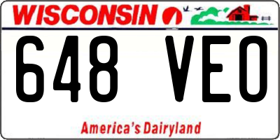 WI license plate 648VEO