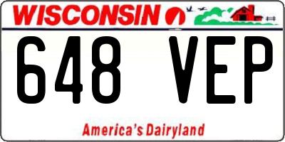WI license plate 648VEP