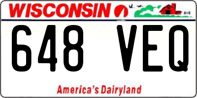 WI license plate 648VEQ