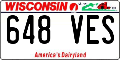 WI license plate 648VES