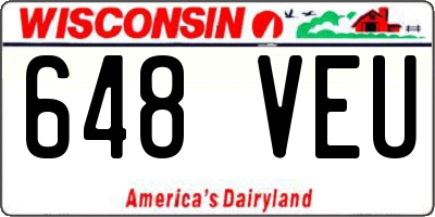 WI license plate 648VEU