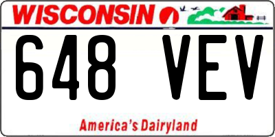 WI license plate 648VEV