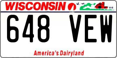 WI license plate 648VEW