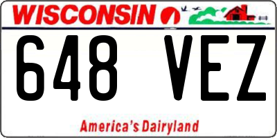 WI license plate 648VEZ