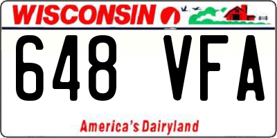 WI license plate 648VFA