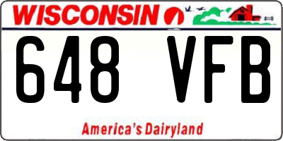 WI license plate 648VFB