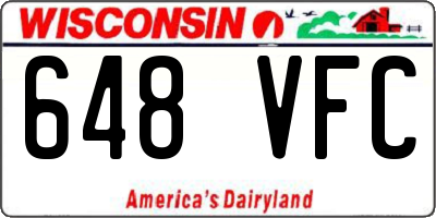 WI license plate 648VFC
