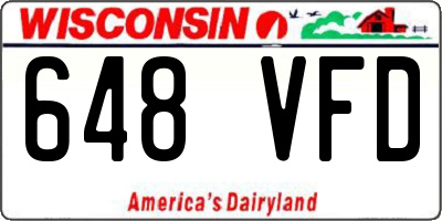 WI license plate 648VFD