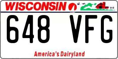 WI license plate 648VFG