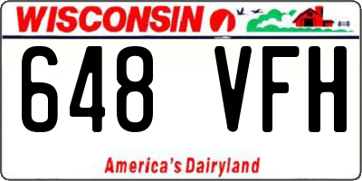 WI license plate 648VFH