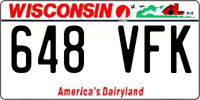 WI license plate 648VFK