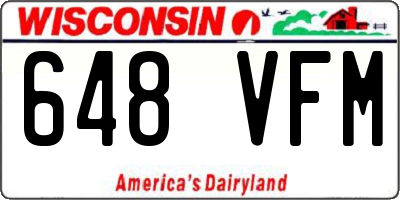 WI license plate 648VFM