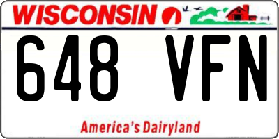 WI license plate 648VFN