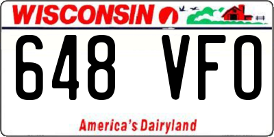 WI license plate 648VFO