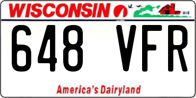 WI license plate 648VFR